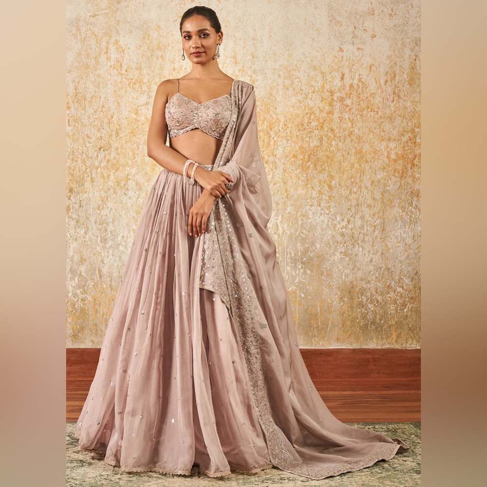 Dusty Pink Embroidered Lehenga